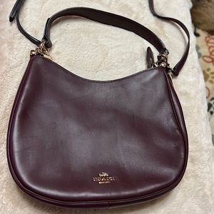 Coach Mae Hobo Oxblood with gold hardware EUC